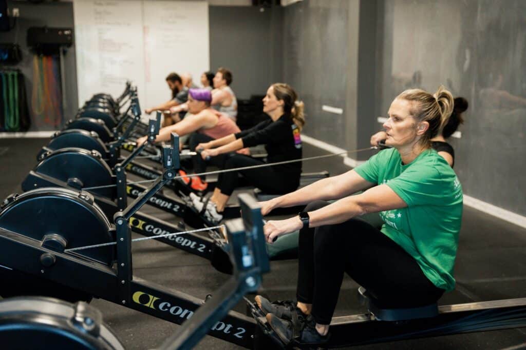 Group Fitness Class on the Concept2 Row Erg at CrossFit OYL